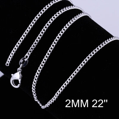 

16-24inch 925 Sterling Silver 2mm Snake Chain Necklace Women Collier Femme Jewelry2016 Autumn