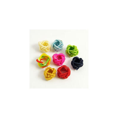 

Handmade Nylon Cord Woven Elastic Beads Round Mixed Color 6x5mm Hole 3mm