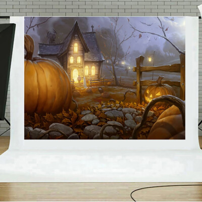 

Toponeto Halloween Backdrops Pumpkin Vinyl 5x3FT Lantern Background Photography Studio