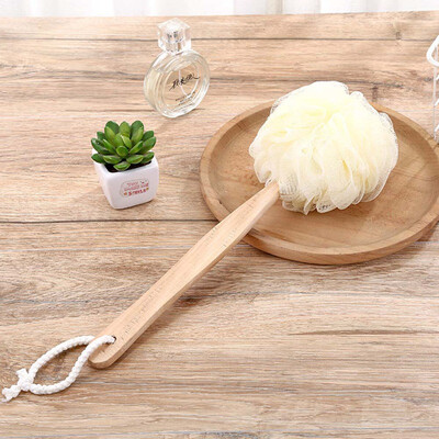 

Long Handled Wooden Loofah Bath Shower Body Scrub Puff Ring Back Scrubber Nice