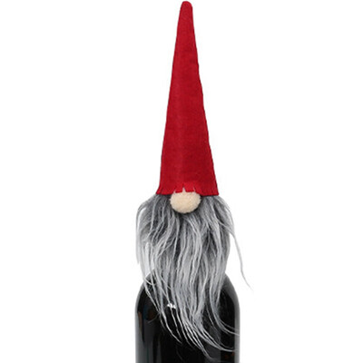

Toponeto 1pcs Christmas Hat Wine Bottle Set Cover Bar Restaurant Christmas Party Decor
