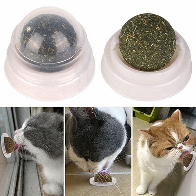 

Cat Snacks Licking Sugar Snacks Toy Cat Treats Rotated Natural Catnip Ball with Protective Cover