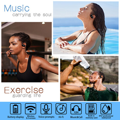 

SM828 IPX7 Waterproof Headphones Wireless Bluetooth Earphone 16GB MP3 Player In-ear Stereo Music Earbuds Sports Headset