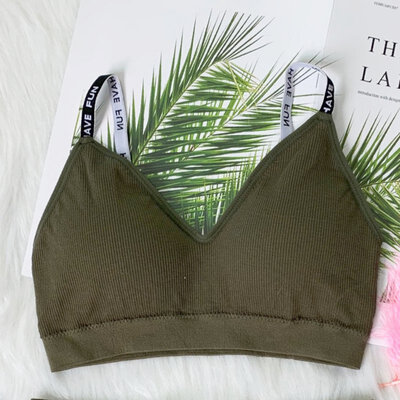 

Sports Bra Female Letter Vest Type Without Steel Ring Beauty Back Shockproof Material Excellent Wearing Comfortable New Style
