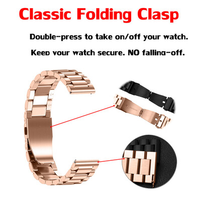 

〖Follure〗Universal Loop Stainless Steel Link Watch Strap Bands Strap Foldover Clasp 18MM