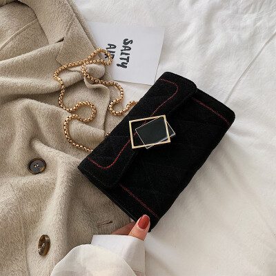 

Retro texture bag chic fashion simple small square bag new 2019 chain womens shoulder bag Messenger bag