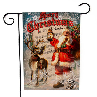 

Siaonvr Christmas Garden Flag Santa Claus Double Sided Banner Outdoor Lawn Decor Flag