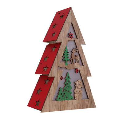 

〖Follure〗LED Light Wood House Cute Christmas Tree Ornaments Window Holiday Decoration
