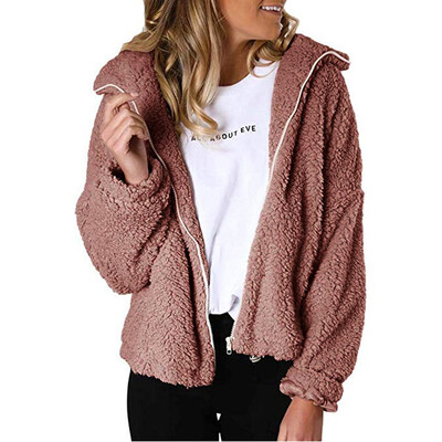 

Toponeto Womens Zip Faux Fur Jackets Long Sleeve Fleece Fuzzy Lapel Flutty Winter Outwear