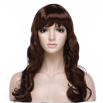 

Long Curly Synthetic Wig with Bangs Hair Wigs Straight Wig Full Head for Women