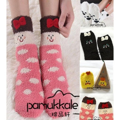 

Hot Women Girls Kids Bed Home Pure Color Socks Fluffy Warm Winter Soft Floor