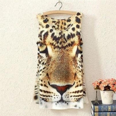 

Neue Sommer-Frauen rmelloses Leopard Printed T-Shirt T-Bluse Weste Tank Tops