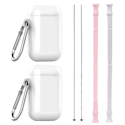 

2PCS Portable Collapsible Straws Food Grade Silicone Drinking Straw with Storage Case Cleaning Brush for Traveling Hotel Party Hou