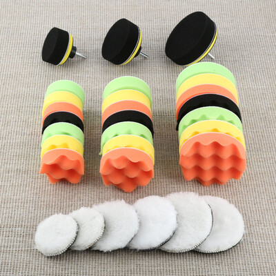

12Pcsset 345 Car Polishing Pads Sponge Buffing Pad Kit W M10 Drill Adapter