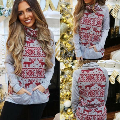 

Women Ladies High Collar T-Shirt Tops Sweatshirt Jumper Sweater Pullover Blouse