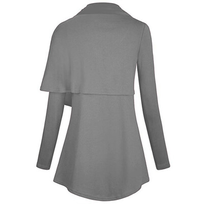 

Toponeto Womens Long Sleeve O-Neck With Buttons Irregular Hem Sweatshirt Blouse
