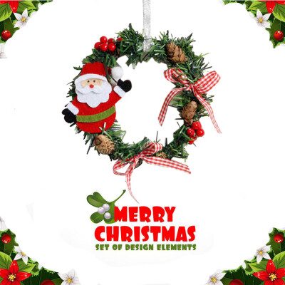 

〖Follure〗Mini Christmas Wreath Decor Wall Door Ornament Garland Xmas Party Decor