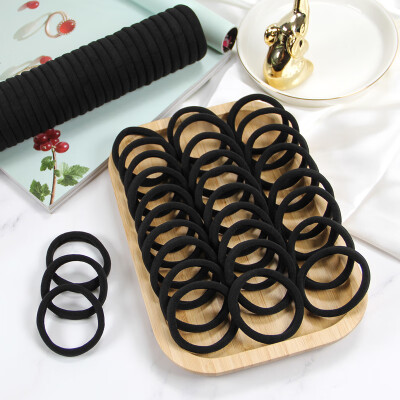 

UPLUS high elastic seamless seam rubber band hair rope black 100 rubber band head hair ring headwear