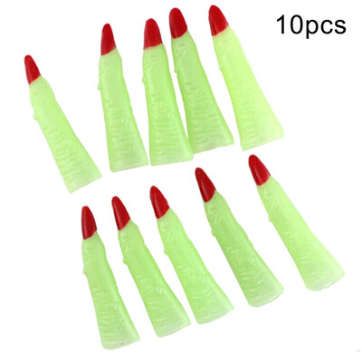 

10Pcs Halloween Fake Luminous Witch Fingers Nails Spooky Party Cosplay Props