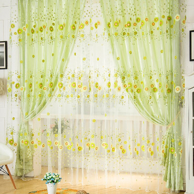 

Door Window Scarf Sheer Floral Curtain Drape Panel Voile Valances