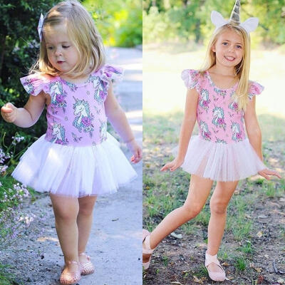 

Kids Baby Girls Unicorn Tulle Party Pageant Tutu Dress Sundress Clothes