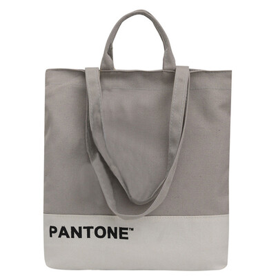 

Women Contrast Color Canvas Bag Fashion Student Tote Letter Printing Shoulder Bags High Capacity Shopping Travel Handbag YJ