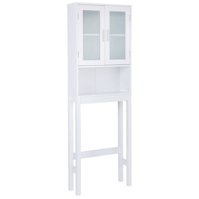 

Wooden over the toilet Storage Cabinet with Tower Rack
