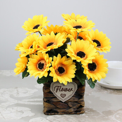 

30cm Artificial Sunflower Bouquet Bush Silk Flowers Flower Floral Wedding Decor