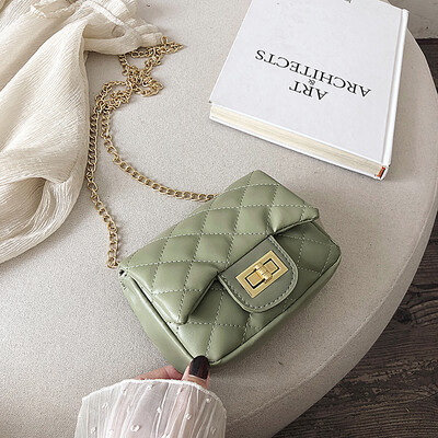 

Chic fashion rhombic chain bag 2019 new simple fresh small square bag female casual wild shoulder messenger bag