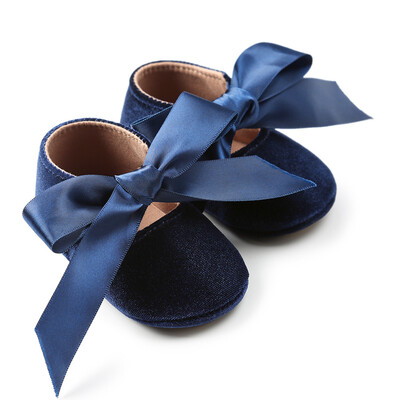 

Baby Girl Princess Velvet Shoes Bowknot Fashion Toddler First Walkers Shoes