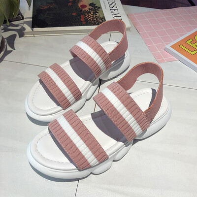 

Sandals women 2019 new summer dress shoes Joker fairy wind bear students ins tide sports flat bottom