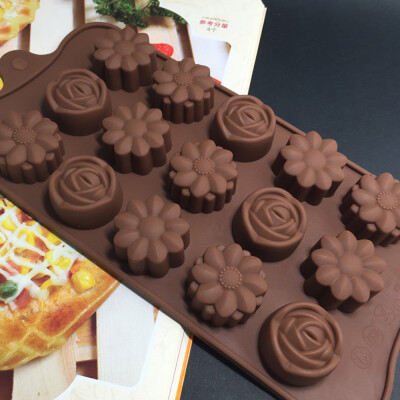 

JPGIF Cavity Silicone Flower Rose Chocolate Cake Soap Mold Baking Ice Tray Mould