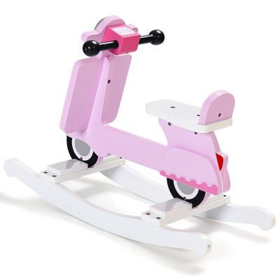 

Kids Flat Seat Riding Wooden Rocking Horse-Pink