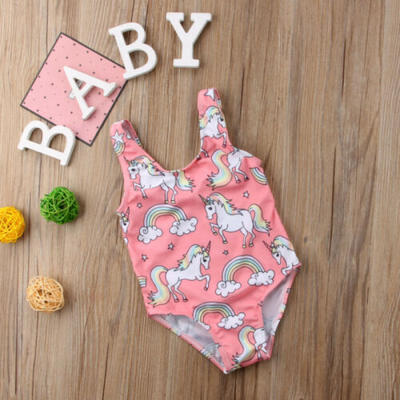 

Unicorn Print Baby Kids Girls Swimsuit Swimwear Bathing Suit One-piece Bikini