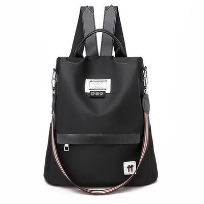 

Waterproof backpack female tide Korean version of Joker fashion waterproof canvas Oxford cloth bag anti-theft backpack