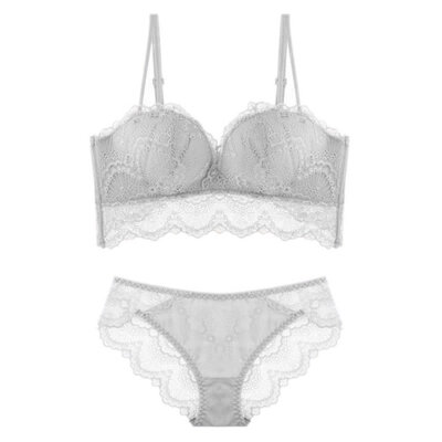 

New 34 cup Lace No Trace No Steel Ring Adjustment Type Beauty Back Bra Briefs Set low waist lace briefs bikini suit