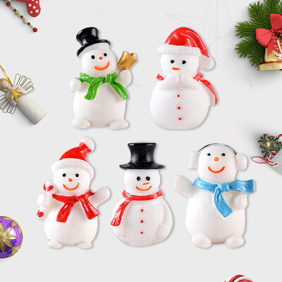 

YIWULAChristmas Decoration Doll-house Miniature Scene Snowman Set Pretend Play Toy