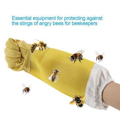

Siaonvr Beekeeping Gloves Goatskin Bee Keeping With Vented Beekeeper Long Sleeves