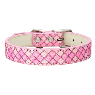

Dog Collars Bling Plaids Pet Dog Collar With With Leash Ring Puppy Cat Collars For Teddy French Bulldog Pet Accessories