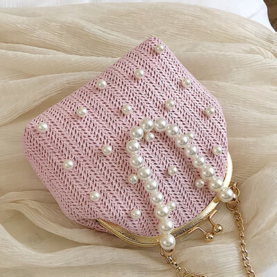 

Women 2019 spring&summer new Korean version of braided chain shell bag chic fashion slung clip bag womens bag