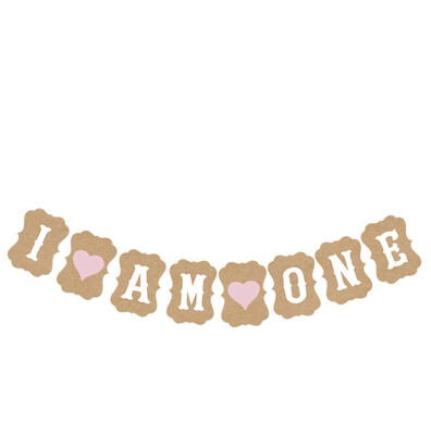 

FUNNYBUNNY Sweet Heart First Birthday Cake Topper -"One"- Decoration & First Birthday-"I Am One"- Banner For Baby Girl
