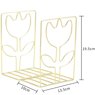 

2Pcs Pair Creative Shape Metal Bookends Book Support Stand Desk Organizer for Office School&Home