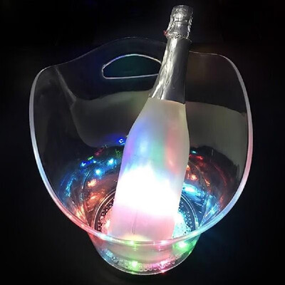 

DC3V 1W 55L High Big Capacity RGB LED Light Lamp Ice Bucket Icy Barrel Curve Design Yellow 4 AAA Battery Powered Operated for H