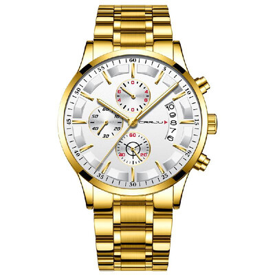 

CRRJU 2261 Man Quartz Wristwatch Luminous Function Chronograph Minute Seconds Calendar Display Alloy Case Male Watch