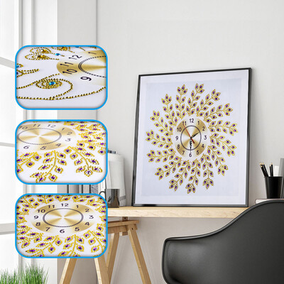 

Siaonvr 5D Special Diamond-shaped Embroidery Wall Clock DIY Painting Diamond Cross Stitc