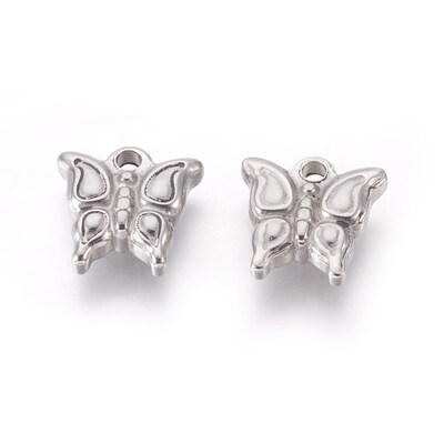 

304 Stainless Steel Charms Butterfly Antique Silver 11x115x4mm Hole 16mm