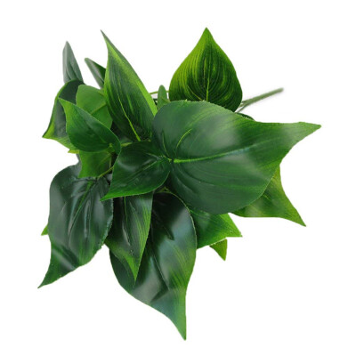 

Artificial Plants Green Potted Bunch Dark Leaves Wall Decoration Fittings Bonic Lifelike Flowers