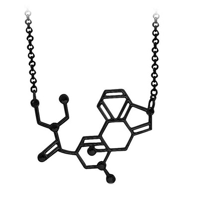 

New Molecular Structure Gold Silver Gun Black Pendant Necklace Simple Personalized Gift
