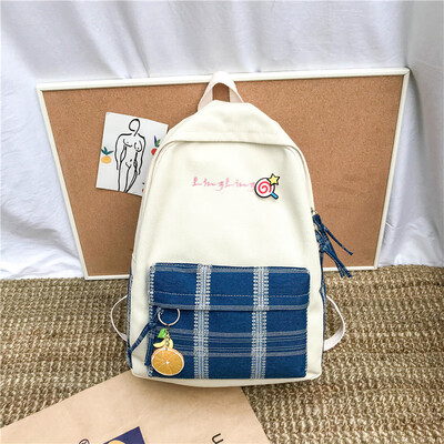 

Ins Wind Backpack Female College Students Backpack Korean High School Girls Backpack Campus Joker Simple Tide
