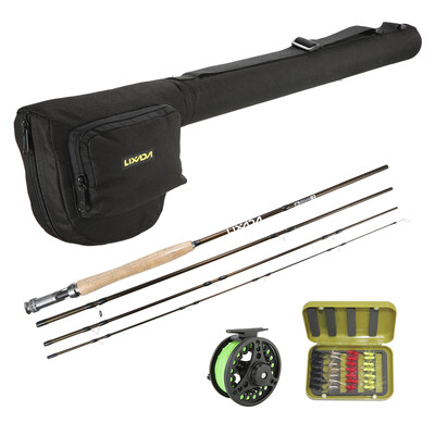

Lixada Lightweight Portable Fishing Rod Reel Combo Kit Set Fishing Starter Package 4-Piece Fly Fishing Rod Pole with Bonus Rod Cas